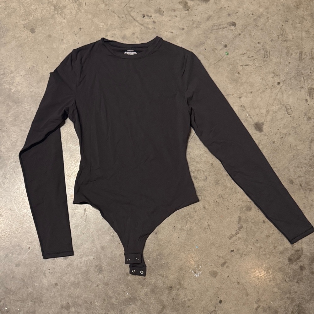 SKIMS Black Long Sleeve Bodysuit
